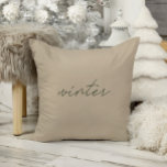 Winter ・ Elegante Minimalistische Taupe Weihnachte Kissen<br><div class="desc">Das Design besticht durch handgeschriebenen Schriftart und modernes minimalistisches Design. Klicken Sie auf den Link Sammlung auf dieser Seite,  um alle passenden Elemente in diesem schönen Design zu sehen,  oder sehen Sie sich die Sammlung hier an: https://bit.ly/3Be0KHr</div>