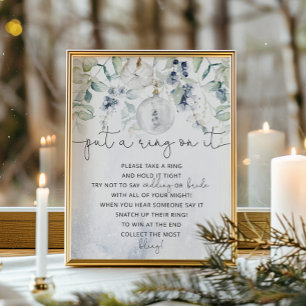 Winter elegantes Setze-einen-Ring-drauf-Spielplaka Poster