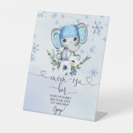 Winter Elephant Baby Shower Mama-osa Bar Pedestal Sockelschild