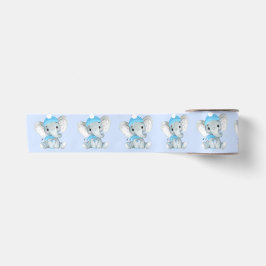 Winter Elephant Blue Boy Satin Ribbon Stuol Bow Satinband