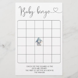 Winter Elephant Boy Baby Bingo Game