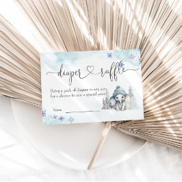 Winter Elephant Boy Babydusche Windelwanne Raffel Begleitkarte