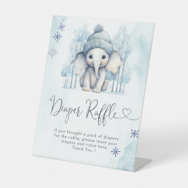 Winter Elephant Boy Babydusche Windelwanne Raffel Sockelschild