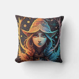 Winter Elf Whimsy: Schönes Logo-Design Kissen