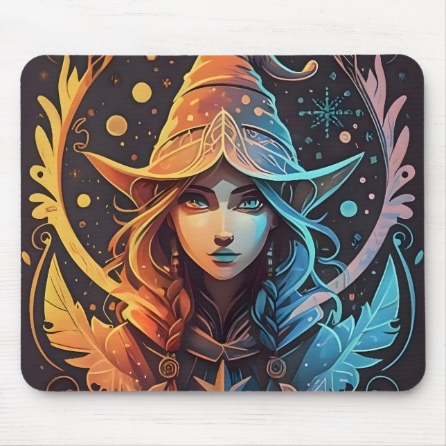 Winter Elf Whimsy: Schönes Logo-Design Mousepad (Vorne)