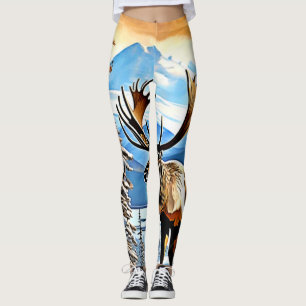 Winter Elk Majestät Design Leggings