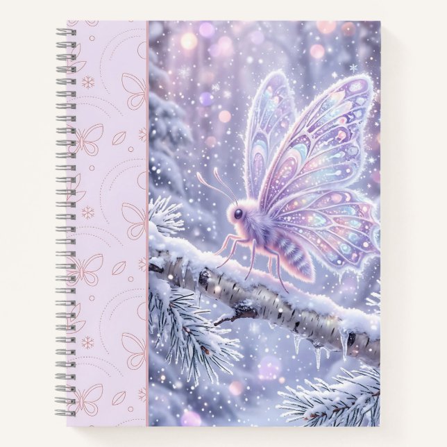 Winter-Enchanted-Schmetterling Notizbuch (Vorderseite)