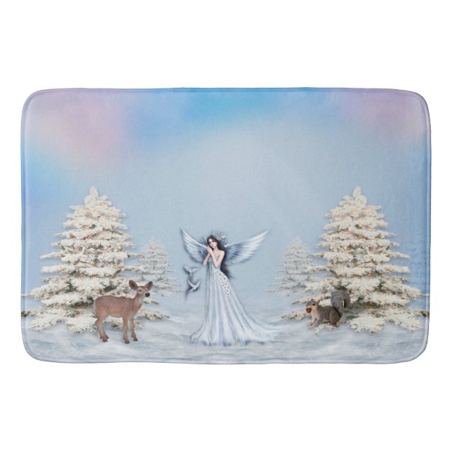 Winter-Engels-Szenen-Badezimmer-Bad-Matte Badematte (Vorderseite)