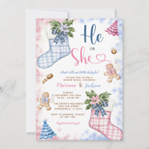 Winter er oder sie Weihnachten Socken Cookies Gend Einladung