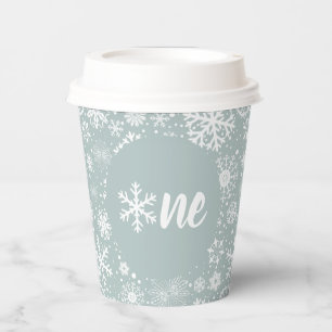 Winter Erstgeburtstag Papier Cups Schneeflocken Ei Pappbecher