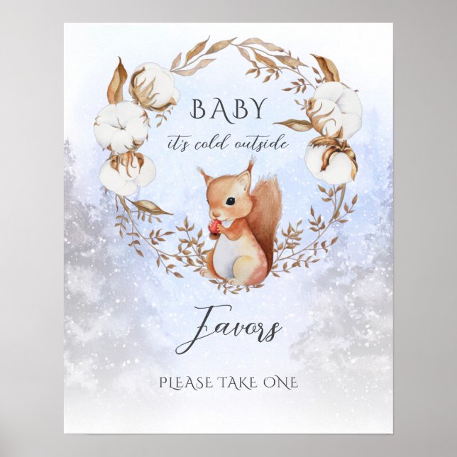Winter Es ist kalt draußen Babyduschfavors Poster (Vorne)