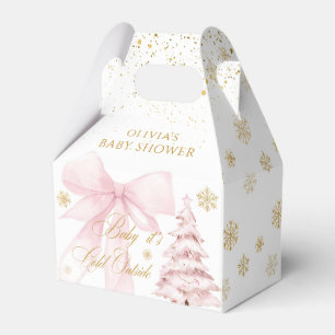 Winter, es ist kalt draußen Rosa Schleife Baby Sho Geschenkschachtel