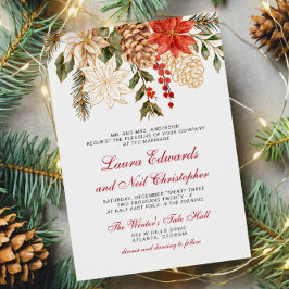 Winter Evergreen Blume Hochzeit Einladung