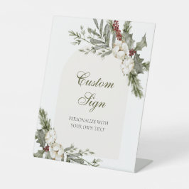 Winter Evergreen Elegante Custom Text Sign Sockelschild