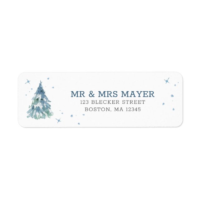 Winter Evergreen Forest Watercolor Hochzeit (Vorne)