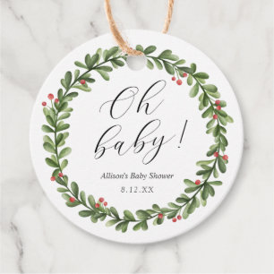 Winter Evergreen Oh Baby Dusche Geschenkanhänger