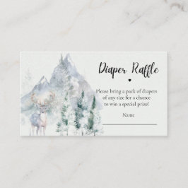 Winter Evergreen Pine Tree Diaper Raffle Ticket Begleitkarte
