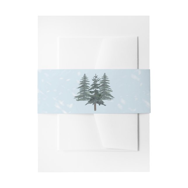 Winter Evergreen Pine Trees Wedding Einladungsbanderole (Vorderseite Beispiel)