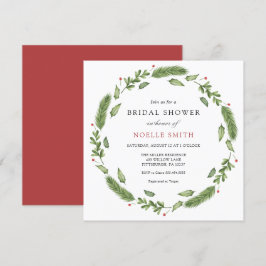 Winter Evergreen und Holly Brautparty Einladung