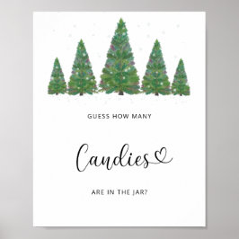 Winter Evergreen Verrät wie viele Bonbons Poster