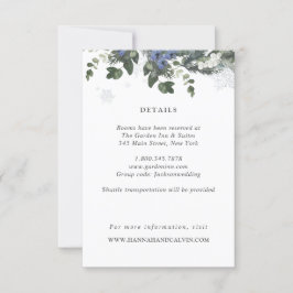 Winter Evergreen Wedding Details Card Einladung
