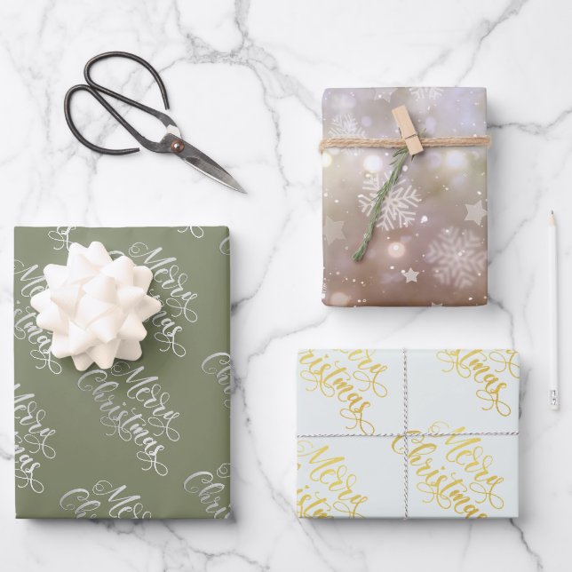 Winter Evergreen Weihnachten Geschenkpapier Set (Vorderseite)