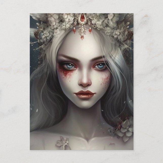 Winter Fairy Gothic Queen Postkarte (Vorderseite)