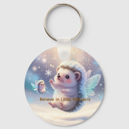 Winter Fairy Hedgehogs  – Cute Snowflake  Schlüsselanhänger