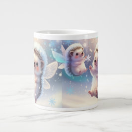 Winter Fairy Hedgehogs Mug – Cute Snowflake  Jumbo-Tasse