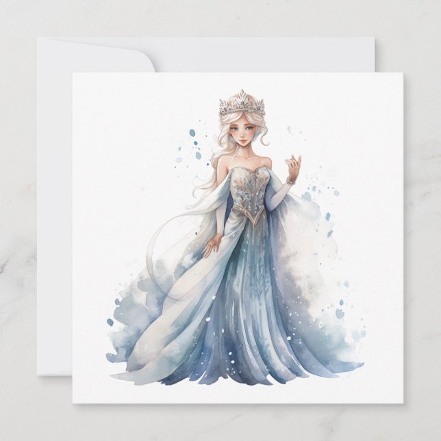 Winter Fairy Queen Card Feiertagskarte (Vorderseite)