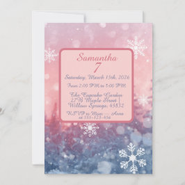 Winter Fairy Tale Invitation, Romantic Snowflake  Einladung