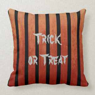Winter Fall Schwarz und Orange Streifen Kissen