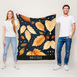 Winter fallende Blätter Schneeflocken Retro Muster Fleecedecke