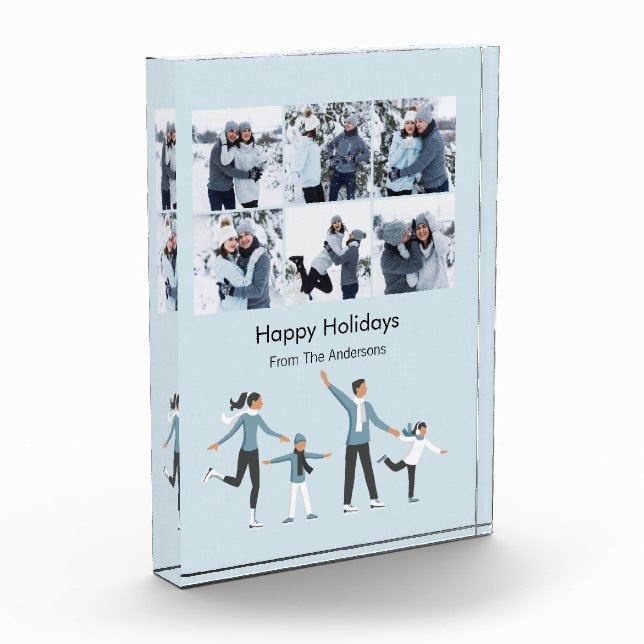 Winter Familienspass Weihnachtsfeiertag Fotoblock (Links)