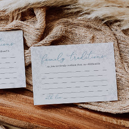 Winter Family Traditions Baby Shower Activity Card Begleitkarte