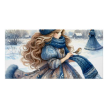 Winter Fantasy Prinzessin in einem schneebedeckten