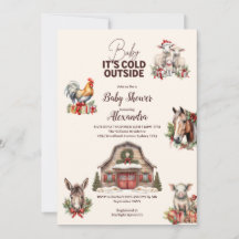 Winter Farm Animals Weihnachtsdusche