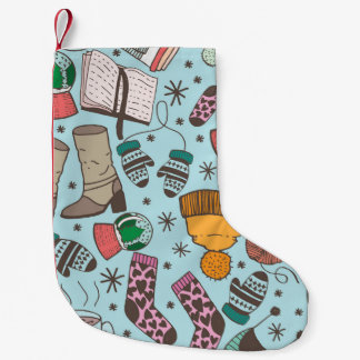 Winter Fashion Doodle Sketch Muster Kleiner Weihnachtsstrumpf