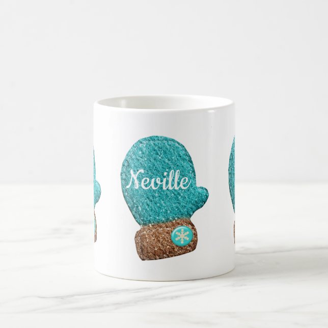 Winter Fäustlinge süße Schneeflocken Handschuhe Kaffeetasse (Mittel)