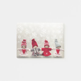 Winter Felt Dolls Schnee Name Niedliches Bürogesch Post-it Klebezettel