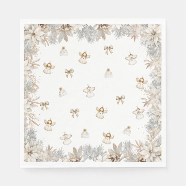 Winter Floral Angels Kinderdusche Serviette (Vorderseite)