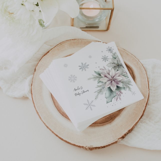 Winter Floral Baby Dusche Serviette (Von Creator hochgeladen)