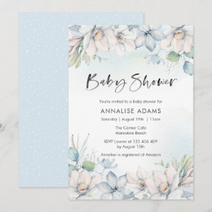 Winter Floral Baby Showeinladung Einladung