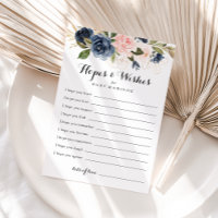 Winter Floral Baby Shower Hopps & Wish Card