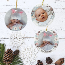 Winter Floral Baby's First Christmas Foto