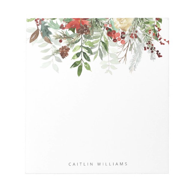 Winter Floral Beauty Personalisiert Notizblock (Vorderseite)