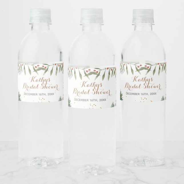 Winter Floral Brautparty Wasserflasche (Flaschen)