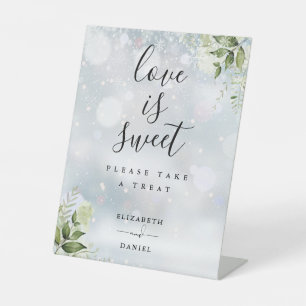 Winter Floral Greenery Love Is Sweet Gefallen Sockelschild
