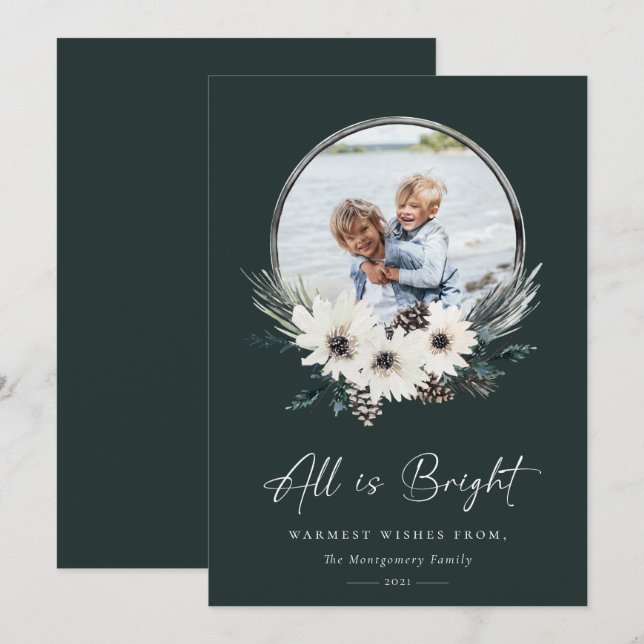 Winter Floral Hoop Wreath Foto (Vorne/Hinten)