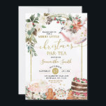 Winter Floral Merry Little Christmas Par - Tee Einladung<br><div class="desc">Winter Floral Merry Little Christmas Par - Teeeinladung</div>